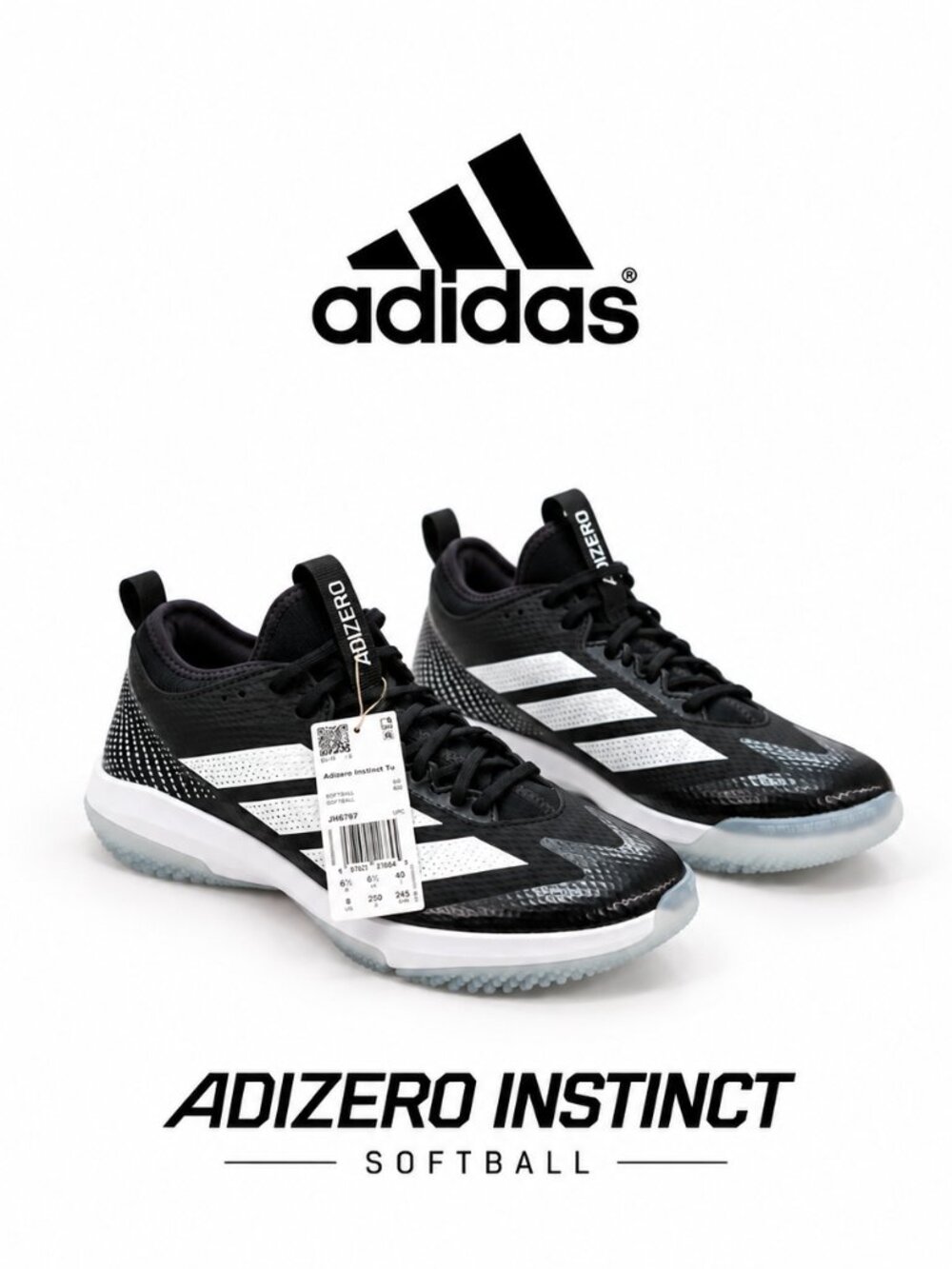 Adidas Adizero Instinct Turf Softball Shoes Black Silver JH6797 Womens Size 8